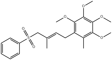 1-((E)-4-BENZENESULFONYL-3-METHYL-BUT-2-ENVYL)-2,4,5-TETRAMETHOXY-6-METHYL BENZENE Struktur