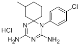 1,3,5-Triazaspiro(5.5)undeca-2,4-diene, 1-(4-chlorophenyl)-2,4-diamino -8-methyl-, hydrochloride Struktur