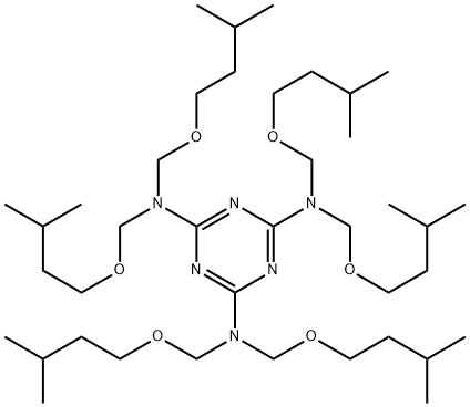 s-Triazine-1,3,5-triamine, hexakis(isopentyloxymethyl)- Struktur