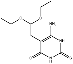 6-AMINO-5(2,2-DIETHOXYETHYL)-4-HYDROXY-2-MERCAPTOPYRIMIDINE Struktur