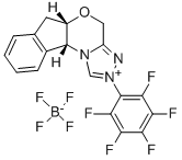 (5AS, 10BR)-(-)-5A,10B-DIHYDRO-2-(PENTAFLUOROPHENYL)-4H,6H-INDENO[2,1-B][1,2,4]TRIZOLO[4,3-D][1,4]OXAZINIUM TETRAFLUOROBORATE Struktur