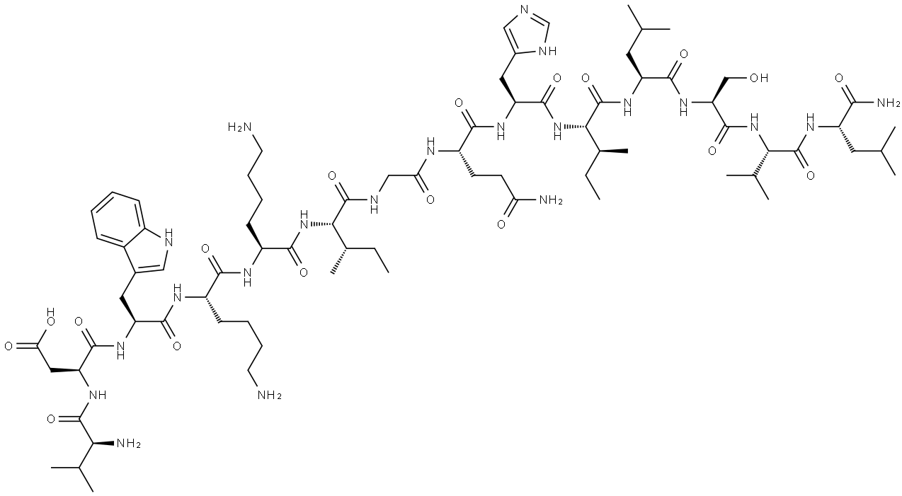 VAL-ASP-TRP-LYS-LYS-ILE-GLY-GLN-HIS-ILE-LEU-SER-VAL-LEU-NH2 Struktur