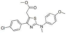 methyl 2-[4-(4-chlorophenyl)-2-[(4-methoxyphenyl)methylamino]-1,3-thia zol-5-yl]acetate Struktur