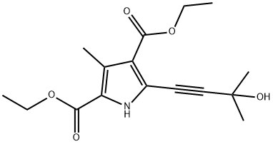 1H-Pyrrole-2,4-dicarboxylicacid,5-(3-hydroxy-3-methyl-1-butynyl)-3-methyl-,diethylester(9CI) Struktur