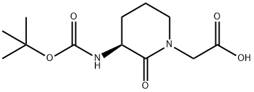 (S)-2-(3-(TERT-BUTOXYCARBONYLAMINO)-2-OXOPIPERIDIN-1-YL)ACETICACID Struktur