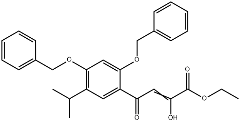 2-Butenoic acid, 2-hydroxy-4-[5-(1-Methylethyl)-2,4-bis(phenylMethoxy)phenyl]-4-oxo-, ethyl ester Struktur