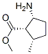 Cyclopentanecarboxylic acid, 2-amino-5-methyl-, methyl ester, (1alpha,2alpha,5alpha)- Struktur