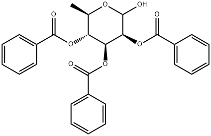 2,3,4-Tri-O-benzoyl-L-rhamnopyranose Struktur