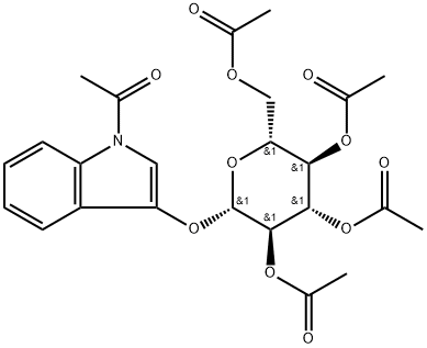 1-acetyl-3-[(2,3,4,6-tetra-O-acetyl-beta-D-glucopyranosyl)oxy]-1H-indole Struktur