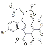 6-Bromo-9-[(Z)-3-methoxy-1-(methoxycarbonyl)-3-oxo-1-propenyl]-9H-carbazole-1,2,3,4-tetracarboxylic acid tetramethyl ester Struktur