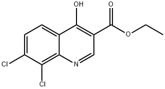 7,8-DICHLORO-4-HYDROXY-QUINOLINE-3-CARBOXYLIC ACID ETHYL ESTER Struktur