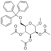 Methyl-6-O-trityl-2,3,4-tri-O-acetyl-α-D-mannopyranoside Struktur