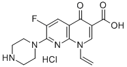 1,8-Naphthyridine-3-carboxylic acid, 1,4-dihydro-1-ethenyl-6-fluoro-4- oxo-7-(1-piperazinyl)-,monohydrochloride Struktur