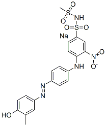 sodium 4-[[4-[(4-hydroxy-m-tolyl)azo]phenyl]amino]-N-(methylsulphonyl)-3-nitrobenzenesulphonamidate Struktur