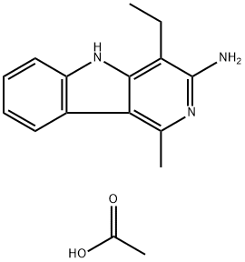 3-Amino-4-ethyl-1-methyl-5H-pyrido(4,3-b)indole acetate Struktur