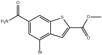 Methyl 4-broMo-6-carbaMoylbenzo[b]thiophene-2-carboxylate Struktur