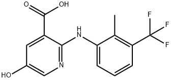 5-Hydroxy-2-[[2-methyl-3-(trifluoromethyl)phenyl]amino]-3-pyridinecarboxylic Acid Struktur