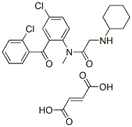 but-2-enedioic acid, N-[4-chloro-2-(2-chlorobenzoyl)phenyl]-2-(cyclohe xylamino)-N-methyl-acetamide Struktur