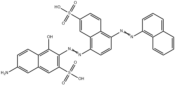 7-Amino-4-hydroxy-3-[[4-(1-naphtylazo)-7-sulfo-1-naphtyl]azo]-2-naphthalenesulfonic acid Struktur