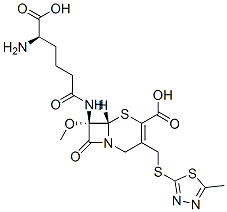 (7S)-7-[[(R)-5-Amino-5-carboxy-1-oxopentyl]amino]-7-methoxy-3-[[(5-methyl-1,3,4-thiadiazol-2-yl)thio]methyl]cepham-3-ene-4-carboxylic acid Struktur