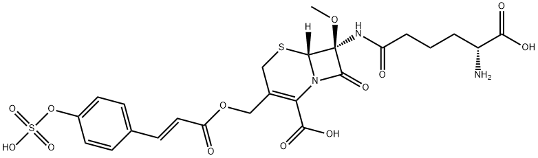 (6R,7S)-7α-[[(R)-5-Amino-5-carboxy-1-oxopentyl]amino]-7-methoxy-8-oxo-3-[[[(E)-1-oxo-3-[4-(sulfooxy)phenyl]-2-propenyl]oxy]methyl]-5-thia-1-azabicyclo[4.2.0]oct-2-ene-2-carboxylic acid Struktur