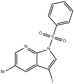 1H-Pyrrolo[2,3-b]pyridine, 5-broMo-3-iodo-1-(phenylsulfonyl)- Struktur