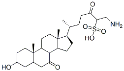 3-hydroxy-7-oxocholanoyltaurine Struktur