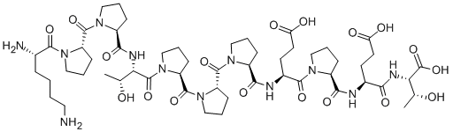 H-LYS-PRO-PRO-THR-PRO-PRO-PRO-GLU-PRO-GLU-THR-OH Struktur