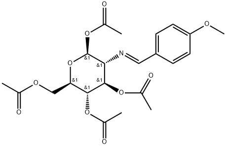 2-(4-Methoxybenzylidene)imino-2-deoxy-1,3,4,6-Tetra-O-acetyl--D-glucopyranose Struktur