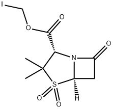 iodomethyl (2S-cis)-3,3-dimethyl-7-oxo-4-thia-1-azabicyclo[3.2.0]heptane-2-carboxylate 4,4-dioxide Structure