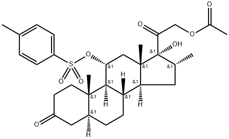 11-alpha,17-alpha,21-trihydroxy-16-alpha-methyl-5-alpha-pregnane-3,20-dione 21-acetate-11-(toluene-4-sulphonate) Struktur