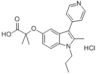 Propanoic acid, 2-methyl-2-((2-methyl-1-propyl-3-(4-pyridinyl)-1H-indo l-5-yl)oxy)-, hydrochloride Struktur