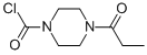 1-Piperazinecarbonyl chloride, 4-(1-oxopropyl)- (9CI) Struktur