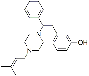 1-(3-methyl-2-butenyl)-4-(2-(3-hydroxyphenyl)-1-phenylethyl)piperazine Struktur