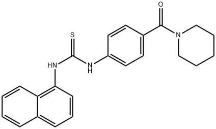 Piperidine, 1-(4-(((1-naphthalenylamino)thioxomethyl)amino)benzoyl)- Struktur