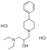 1-Piperidineethanol, alpha-((diethylamino)methyl)-4-phenyl-, dihydroch loride Struktur