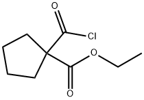 Cyclopentanecarboxylic acid, 1-(chlorocarbonyl)-, ethyl ester (9CI) Struktur