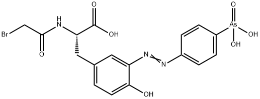 N-(bromoacetyl)-3-((4-arsonophenyl)azo)tyrosine Struktur