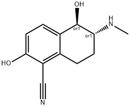 1-Naphthalenecarbonitrile, 5,6,7,8-tetrahydro-2,5-dihydroxy-6-(methylamino)-, trans- (9CI) Struktur