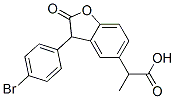 2-[3-(4-bromophenyl)-2-oxo-3H-benzofuran-5-yl]propanoic acid Struktur