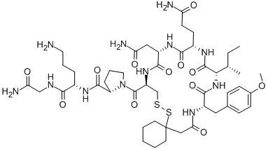 BETA-MERCAPTO-BETA,BETA-CYCLOPENTAMETHYLENE-PROPIONYL-TYR(ME)-ILE-GLN-ASN-CYS-PRO-ORN-GLY-NH2 Struktur