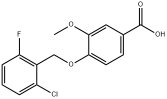 4-[(2-chloro-6-fluorobenzyl)oxy]-3-methoxybenzoic acid Struktur