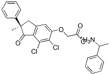 alpha-methylbenzylammonium (R)-[(6,7-dichloro-2,3-dihydro-2-methyl-1-oxo-2-phenyl-1H-inden-5-yl)oxy]acetate Struktur