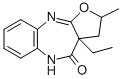 4H-Furo(2,3-b)(1,5)benzodiazepin-4-one, 2,3,3a,5-tetrahydro-3a-ethyl-2 -methyl- Struktur