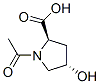 D-Proline, 1-acetyl-4-hydroxy-, trans- (9CI) Struktur