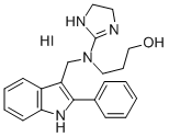 1-Propanol, 3-((4,5-dihydro-1H-imidazol-2-yl)((2-phenyl-1H-indol-3-yl) methyl)amino)-, monohydroiodide Struktur