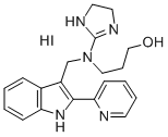 1-Propanol, 3-((4,5-dihydro-1H-imidazol-2-yl)((2-(2-pyridinyl)-1H-indo l-3-yl)methyl)amino)-, monohydroiodide Struktur