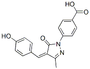 4-[4,5-dihydro-4-[(4-hydroxyphenyl)methylene]-3-methyl-5-oxo-1H-pyrazol-1-yl]benzoic acid Struktur