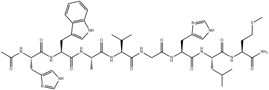 AC-HIS-TRP-ALA-VAL-GLY-HIS-LEU-MET-NH2 Struktur