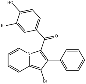 (3-Bromo-4-hydroxyphenyl)(1-bromo-2-phenyl-3-indolizinyl)methanone Struktur